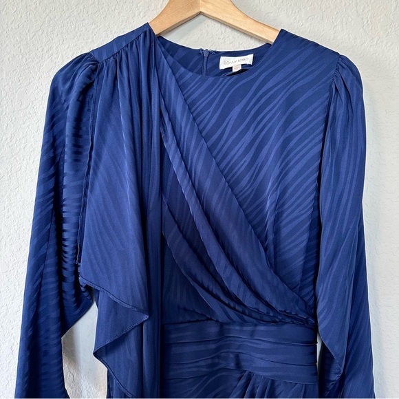Ronny Kobo Shanaya Drape Mini Dress Navy Zebra - Picture 7 of 12